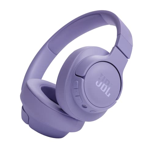 JBL Auriculares Tune 720BT, inálambricos por Bluetooth, 76 Horas de reproducción Pure Bass, Plegables, Morado