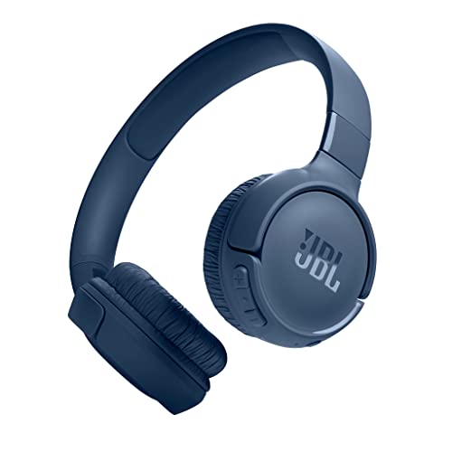 JBL Auriculares Tune 520BT, inálambricos por Bluetooth, 57 Horas de reproducción Pure Bass, Plegables, Azul