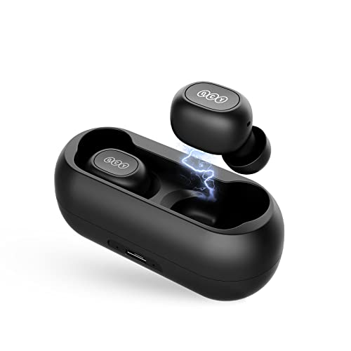 QCY Auriculares Bluetooth, T1C Auriculares Deportivos inalámbricos con Micrófonos, 25 Horas de reproducción, Impermeable Auriculares Estéreo In-Ear Bluetooth 5.0 con Caja de Carga Portátil