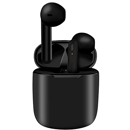 Earphone Auricular Inalámbricos Bluetooth 5.0,IPX7 Impermeable 5H Playtime Cierto Auriculares Inalámbricos con Hi-Fi Graves Profundos Sonido Estéreo, Control Tactil & Estuche de Carga, Negro