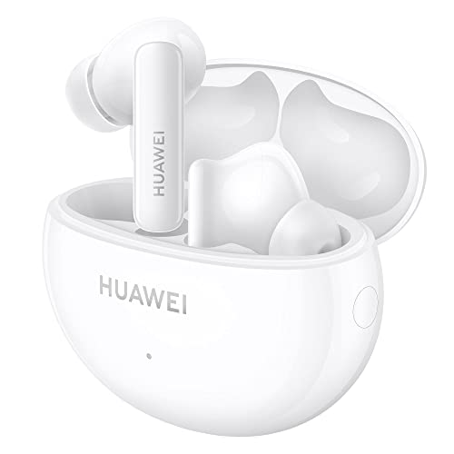 Huawei FreeBuds 5i, iOS y Android y Windows, Auriculares inalámbricos Bluetooth 5.2, Control Deslizar, Hi-Res Audio, 3 Modos ANC, 28 Horas de batería, IP54, Doble conexión, Blanco