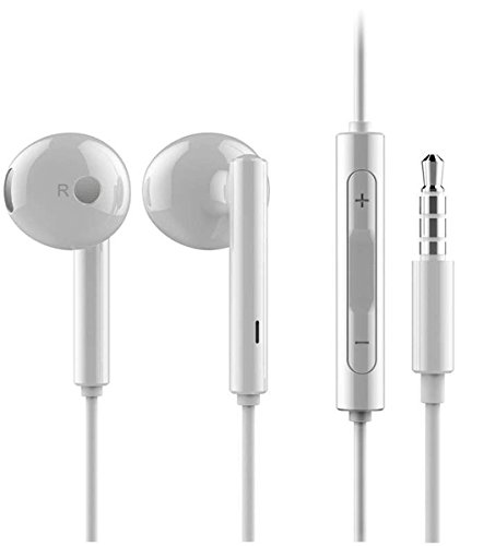 Huawei AM115 - Auriculares de Manos Libres para Huawei P8/P8 Lite/P9/P9 Plus/P9 Lite/P10/P10 Lite/P10 Plus/Mate S/Nexus 6P/Mate7/Mate 9/Honor 7, 3,5 mm, Color Blanco