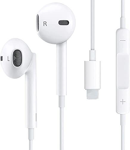 Auriculares para iPhone, Auriculares emparejados con aislamiento de ruido Soporte Control de Volumen de Llamadas Compatible con iPhone 7/11/XS/XR/X/7 Plus/8/iPad/iPod Soporta Todo el Sistema iOS