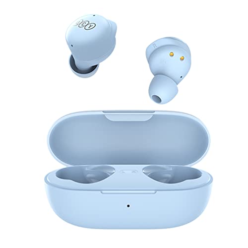 QCY Auriculares inalámbricos Mini T17 Auriculares Bluetooth 5.1 con Micrófono y Control Táctil, Llamada de Reducción de Ruido, Latencia Ultrabaja, IPX5 Impermeable Auriculares Deportivos In Ear, Azul