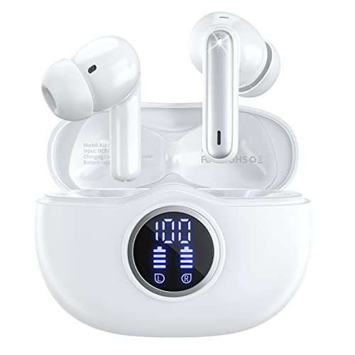 Auriculares Inalámbricos, Auriculares Bluetooth 5.3 In Ear HD Micrófono Hi-Fi Estéreo Cancelación de Ruido, Pantalla LED Cascos Inalambricos Bluetooth con 40H de Reproducción, IP7 Impermeable, USB-C