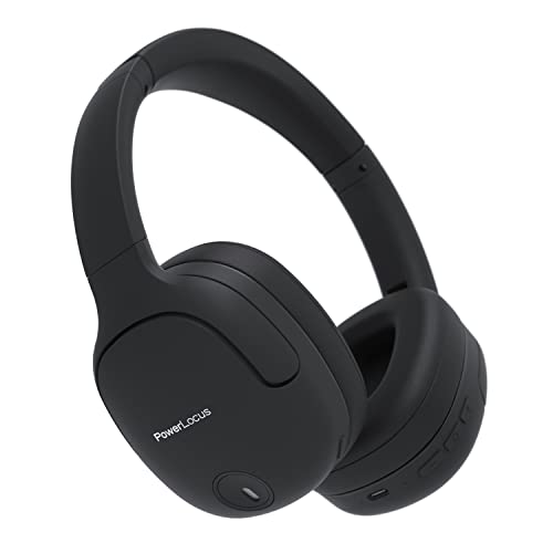 PowerLocus P7 Auriculares Inalámbricos Diadema, Cascos Bluetooth con Micrófono Incorporado, Hi-Fi Estéreo, Bass Modos, Auriculares Plegables para Móviles/Xiaomi/TV/PC (Negro)