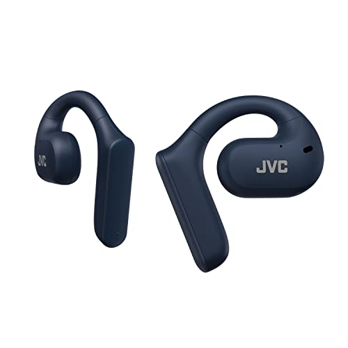 JVC Auriculares Inalámbricos Bluetooth 5.1 para Casa, Oficina y Otros Interiores - Diseño Abierto, Doble Micro, Resistencia al Agua IPX4 y 17 Horas de Batería - HA-NP35T-A, Azul