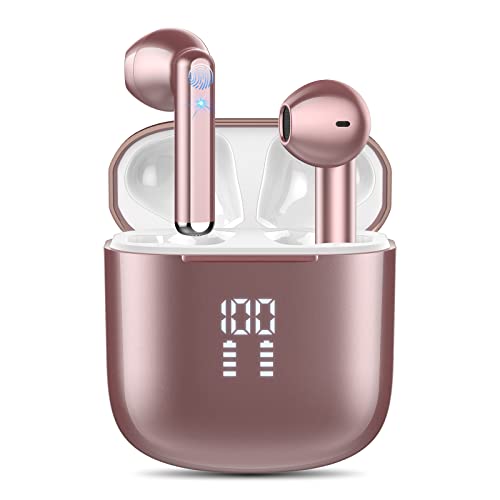 2023 Auriculares Inalambricos, Auriculares Bluetooth 5.3 con 4 Mic Cancelación de Ruido Llamadas en HD, In Ear Cascos Inalambricos HiFi Estéreo Pantalla LED, IP7 Impermeable Control Táctil Audifonos