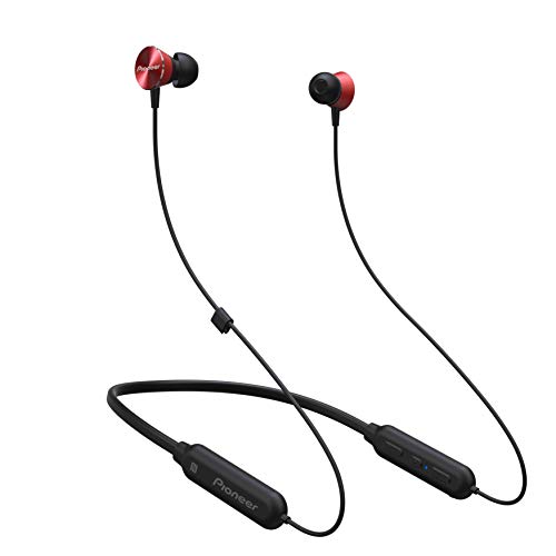 Pioneer SE-QL7BT(R) Auriculares intraaurales Bluetooth (Cuerpo de Aluminio, Panel de Control, micrófono, NFC, 7 Horas de reproducción, cómodo de Usar, para iPhone, Smartphones Android), Rojo