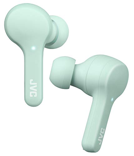 JVC HA-A7T Gumy - Auriculares inalámbricos por Bluetooth con hasta 15 horas de duración de la batería y resistencia al agua IPX4 en color verde menta