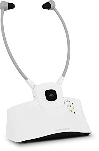 TechniSat STEREOMAN ISI 2 (versión 2) - Auriculares inalámbricos estéreo inalámbricos para televisores y Sistemas de música con Base de Carga, Color Blanco