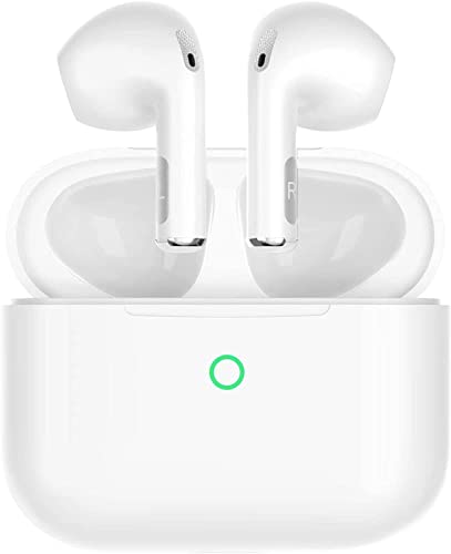 XTTIYV Auriculares Inalámbricos, Auriculares Bluetooth 5.1 con Cancelación de Ruido ENC, con Micrófono Estéreo HiFi, IPX7 Impermeable, 30H Control Táctil para Android e iOS, Blanco