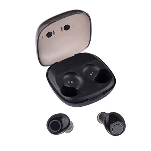 ZHHAOXINBT Auriculares Bluetooth, Auriculares Inalámbricos Mini Twins Sonido Estéreo In-Ear Cascos Bluetooth Inalambricos con Caja de Carga Portátil y Micrófono, Black