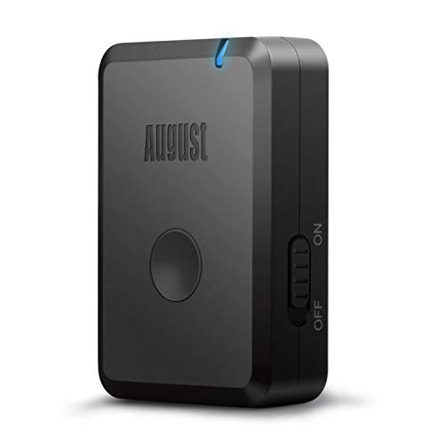 August MR250 Transmisor Bluetooth de Música – Adaptador Inalámbrico de Audio para Equipos de Música / Estéreos / Auriculares / Altavoces / - Batería Interna Recargable