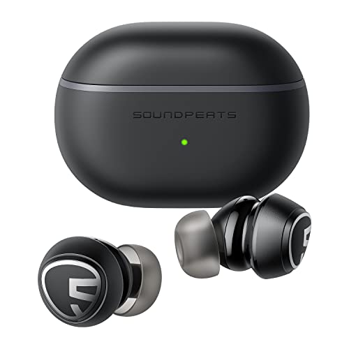 SoundPEATS Mini Pro Auriculares Inalámbricos Reducción de Ruido de Llamadas AI, Auriculares Bluetooth 5.2 Conexión MC-Sync, IPX5 Baja Latencia Llamada Clara 28 Horas