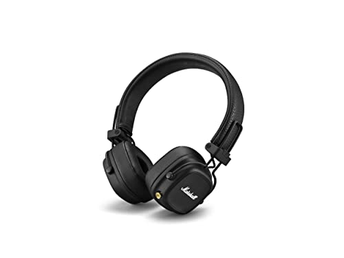 Marshall Auriculares supraaurales Bluetooth Major IV, inalámbricos, plegables, más de 80 horas de reproducción inalámbrica, negros