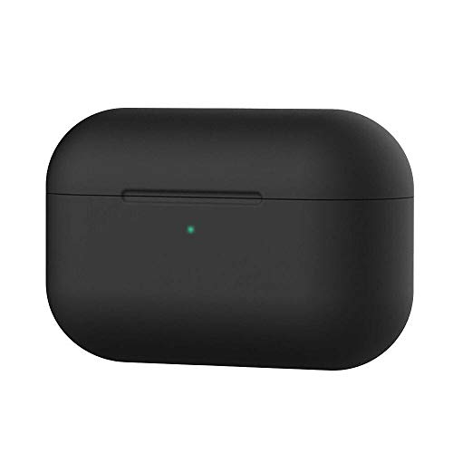 Ellenne Funda de silicona fina compatible para Apple AIRPODS PRO 2019 funda inalámbrica antiarañazos (negro)