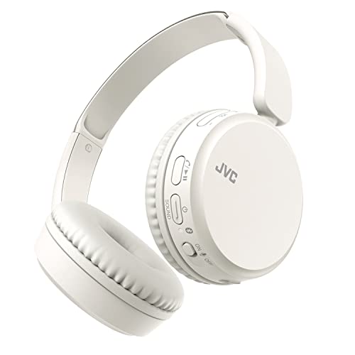 JVC Cascos Inalámbricos de Diadema Auriculares con Bluetooth 5.2, Micrófono, 35h de Batería, 3 Modos de Sonido y Ecualizador. Ligeros, Graves potentes y diseño Ajustable, HA-Z37W-W (Blanco)