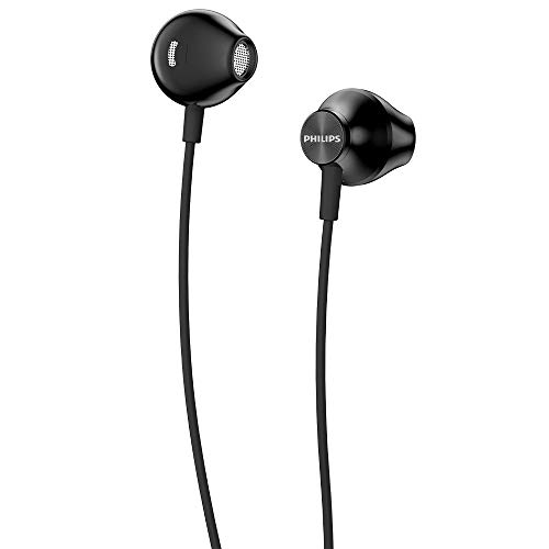 Philips UE100BK/00 Auriculares intraurales, Auriculares In-Ear con Bajos de Mayor Potencia (Controladores de neodimio de 14,2 mm, Diseño ergonómico, Cable de 1 m) - Color Negro