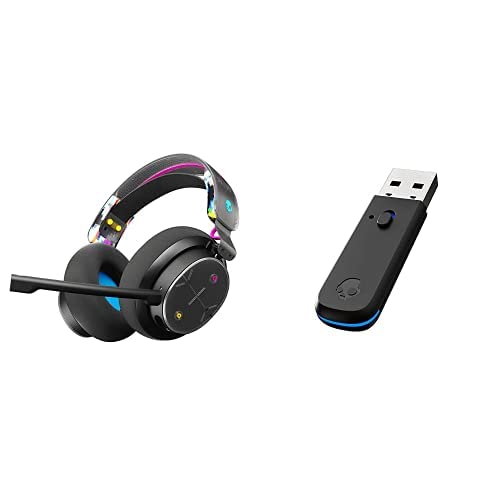 SKULLCANDY PLYR Gaming Headset y transmisor inalámbrico de Ultra Baja latencia/Headset de Juego Over-Ear con Cable e inalámbrico para PC, Playstation, PS4, PS5, Xbox, Nintendo Switch - Negro