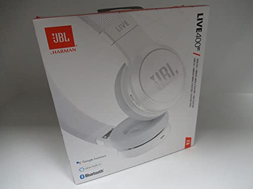 JBL Live 400BT - Auriculares inalámbricos con Bluetooth con Control para Llamadas - con Amazon Alexa Integrado - Autonomía hasta 24 Horas - Blanco