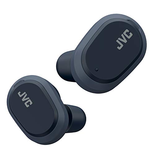 JVC Auriculares de reducción de Ruido con la Punta de Espuma viscoelástica sin Cable, Total 32H de autonomía, Control táctil, Resistente a la Lluvia IPx4, HA-A50T-A (Azul)