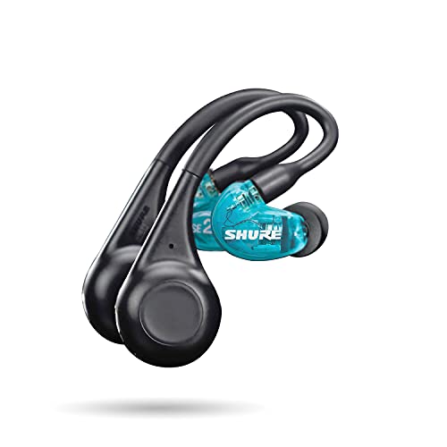 Shure AONIC 215 TW2 Aurictos de Aislamiento de Sonido inalámbrico True Wireless con tecnología Bluetooth 5, Fit Secure Over-The-Ear, 32 Horas de duración de batería (Gen 2) Azul