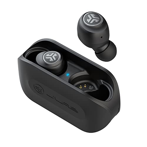 JLab Go Air Auriculares Inalambricos Bluetooth, True Wireless con Doble Conexion y Caja de Carga USB, Sonido EQ3 Personalizado y Ajuste mas Pequeno, Negro