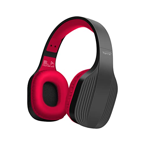 Promate, Auriculares Inalámbricos, Diadema Ajustable, Casco Bluetooth 5.1, HD Estéreo, Micrófono Incorporado, Radio FM, 10H Reproducción, Micro SD/TF, Audio Cable para Móvil/PC, Terra