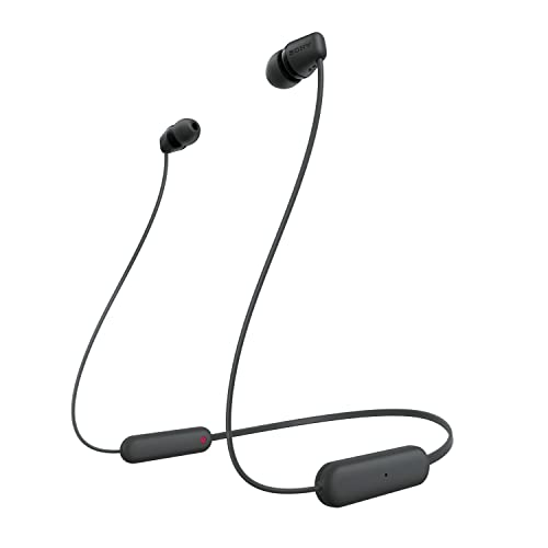 Sony WI-C100 Auriculares Inalámbricos - Hasta 25 Horas de Duración de la Batería, Micrófono Incorporado para Llamadas, Compatible con Asistentes de Voz, Conectividad Bluetooth Fiable, Negro