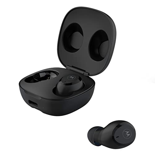 Motorola Moto Buds Charge - Auricular Bluetooth True Wireless con carga móvil - 10 horas de juego - IPX5 Waterproof - Compatible con Alexa, Siri y Google Assistant - Negro