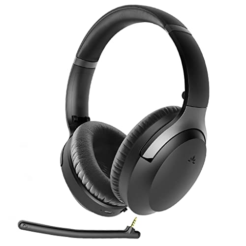 Avantree Aria Pro aptX-HD 24 Bits Hi-Fi Auriculares Bluetooth 5.0 de Cancelación Activa de Ruido, Diadema Inalámbricos ANC con Micrófono Boom para Llamadas Telefónicas Claras, Baja Latencia para TV PC