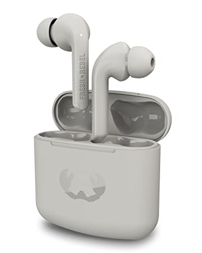 Fresh 'n Rebel True Wireless Earbuds - Auriculares inalámbricos con 24 horas de tiempo de reproducción, control táctil y asistente de voz, Twins 1 Tip, gris hielo (Ice Grey)