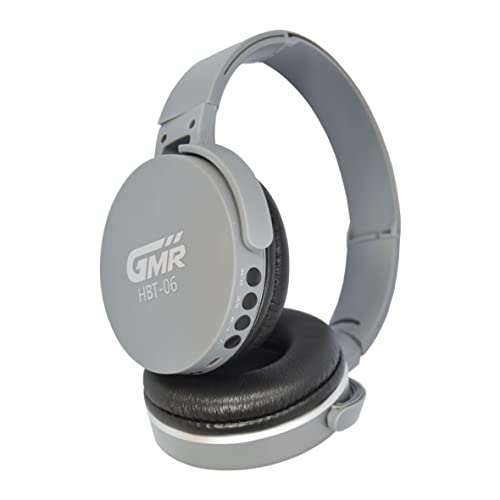 GMR HBT-06 Auriculares Bluetooth inalambricos de Diadema, Casco Compatible Bluetooth con Lector de Tarjeta MicroSD/TF, micrófono y Audio Cable para Movil, PC, Tablet