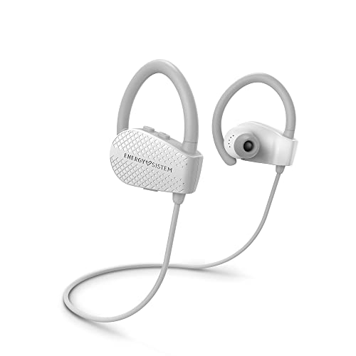 Energy Sistem Earphones Bluetooth Sport 1+ Snow (Bluetooth 5.1, Control por Voz Voice Assistant, Sistema de sujeción Secure-Fit, Resistentes al Sudor)- Blanco