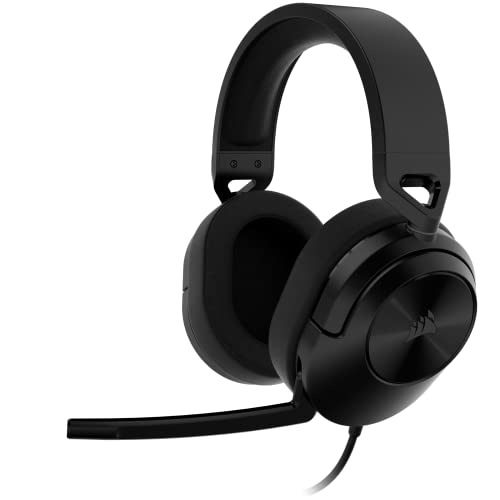 Corsair HS55 Surround Auriculares para Juegos (Sonido Envolvente Dolby Audio 7.1 en PC y Mac, Micrófono omnidireccional, Compatibilidad Varias Plataformas, Control de Volumen de fácil Acceso) Carbón