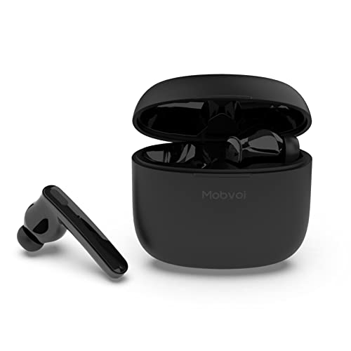 Mobvoi Earbuds ANC True Auriculares Inalámbricos con Estuche de Carga IPX5 Impermeable Bluetooth 5.0 Cancelación de Ruido Ambiental Control táctil Comandos rápidos Auriculares, Negro