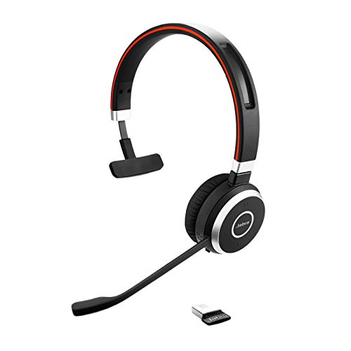 Jabra Evolve 65 SE Auriculares Inalámbricos Mono Bluetooth - Micrófono con Cancelación de Ruido y Batería de Larga Duración - Certificación para Comunicaciones Unificadas como Zoom y Unify - Negro