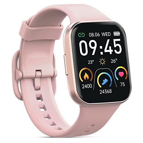 2022 Reloj Inteligente Mujer, 1.69” Smartwatch Impermeable IP68 Reloj Deportivo con 25 Modos Deporte Pulsómetro Monitor de Sueño Calculadora Calorías Podómetro, Pulsera Actividad para Android iOS Rosa