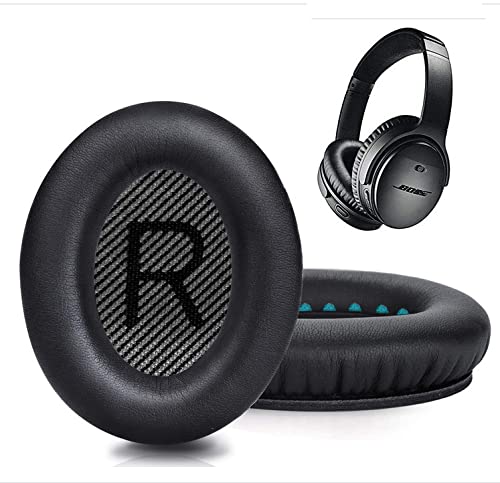 V-MOTA QC35 Almohadillas compatibles con Bose QuietComfort 35 y 35 ii Auriculares inalámbricos con cancelación de ruido, cojines de repuesto reemplazan parte (1 par) (negro)