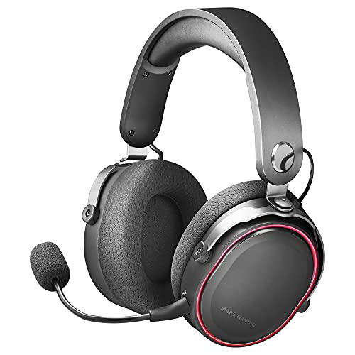 Mars Gaming MHW, Auriculares Inalámbricos, Micrófono Extraíble, Sonido Espacial 7.1, Negro