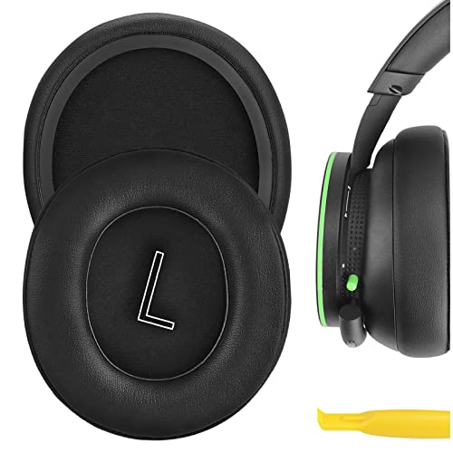 Geekria QuickFit Protein - Almohadillas de Repuesto de Piel para Microsoft Xbox Wireless, Xbox Stereo Wired 20th Anniversary Edición Especial para Auriculares,Almohadillas para los oídos(Negro)