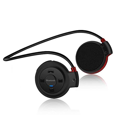 Auriculares Bluetooth Deporte Soporta Tarjeta Mini SD inalámbrico con Rádio FM con micrófono para Correr, para iPhone, Android, Samsung, MP3, Universal (Negro)