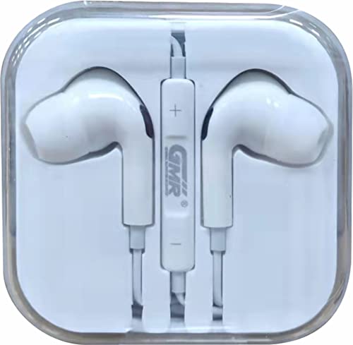 GMR Premium Auriculares EA-6009 intrauditivos estéreo con cable, cascos con micrófono, no inalámbricos, para moviles, smartphones, Android, MP3/MP4, Walkman, tabletas, y despositivos audio, Jack 3.5mm