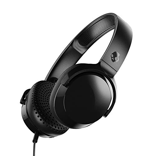 Skullcandy Riff Supraaurales Auriculares con Micrófono, Acústica Mejorada, Plegables, Control de Llamadas y Pistas de Música, Almohadillas Suaves con Diadema Resistente, Negro