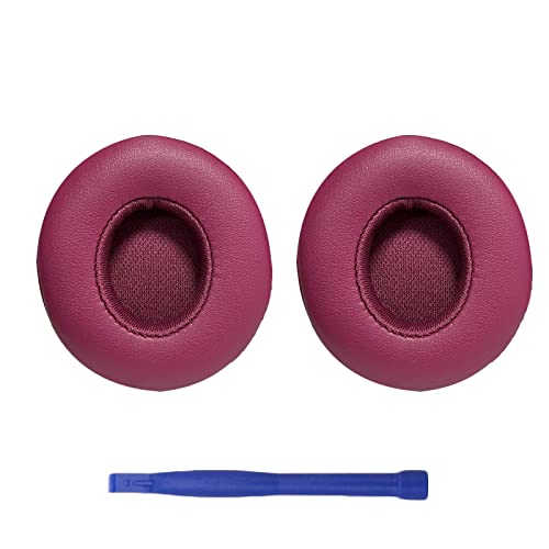 Aiivioll Almohadillas de repuesto para los oídos de piel sintética de proteína compatible con Beats Solo3 Wireless por Dr. Dre Solo 2.0 Solo3 Auriculares inalámbricos (rojo ladrillo)