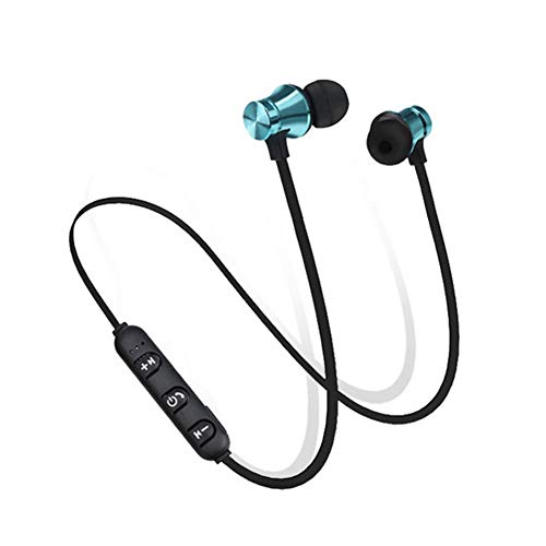 Runfon Auricular Bluetooth magnético impermeable en la oreja Auriculares Bluetooth Inalámbricos Auricular Música para Deporte Negro Azul Color