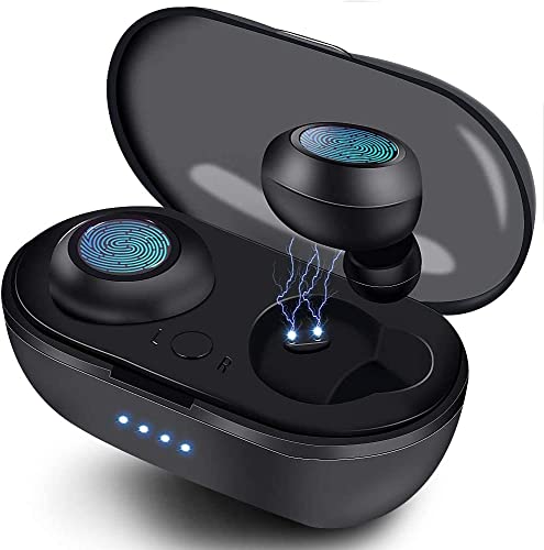 Earphone Wireless Earbuds,Bluetooth 5.3 Headset, IPX6 Waterproof in Ear Touch Earplug, Headset Lasting for 8 Hours, with Built-in Microphone Phone/Android/iOS (A), Black