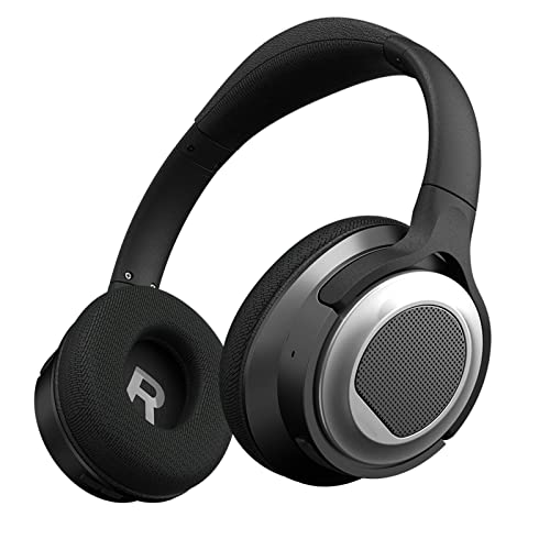 Safysoo 2 en 1 EQ Curve Over Ear Auriculares estéreo CVC 6.0 Cancelación de ruido AptX Hi-Fi Efecto de sonido personalizado Batería recargable 20 horas de tiempo de reproducción con micrófono, negro