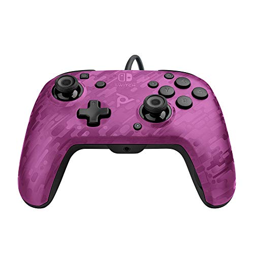 PDP Mando Pro Faceoff Deluxe + Audio Chat Camo Morado (Nintendo Switch)